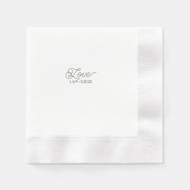 Serviette En Papier Love Cocktail Napkin (Devant)