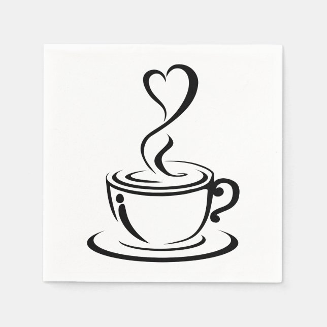 Serviette En Papier Love Coffee (Devant)