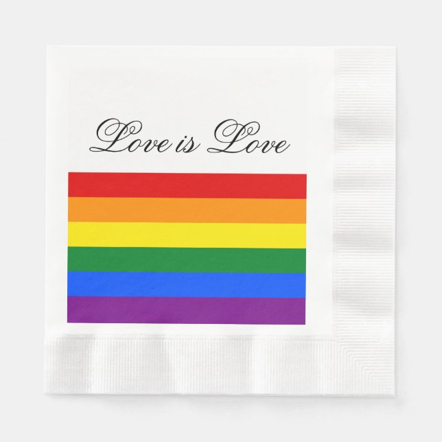 Serviette En Papier Love Equality Rainbow Flag LGBT Lesbian Gay Pride (Devant)