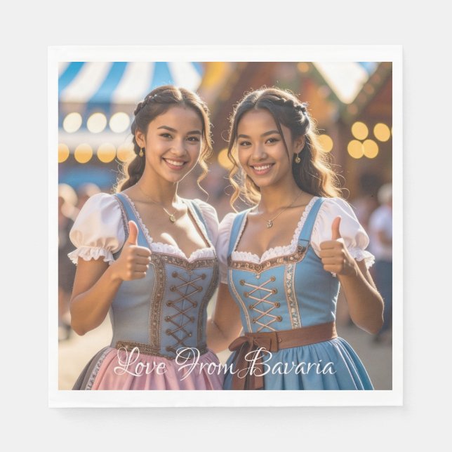 SERVIETTE EN PAPIER LOVE FROM BAVARIA (Devant)