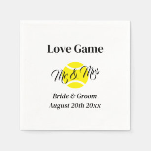 Serviette En Papier Love Game drôle Mr & Mrs tennis thème mariage