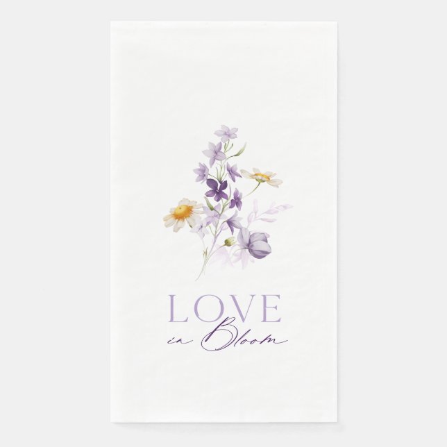 Serviette En Papier Love in Floral Mariage serviette d'hôte (Devant)