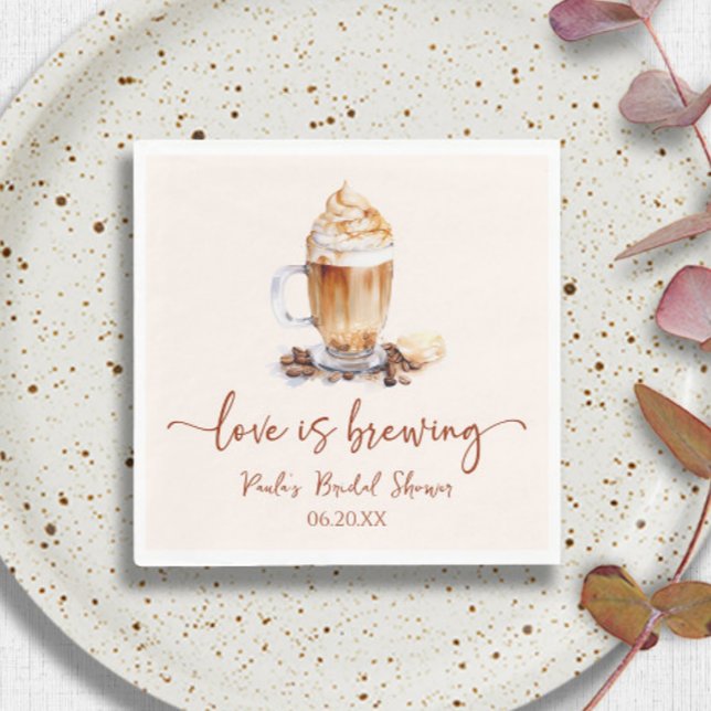 Serviette En Papier Love Is Brewing Café Mariage (Créateur téléchargé)