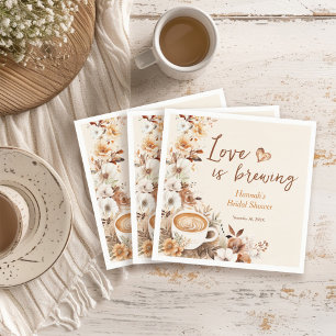 Serviette En Papier Love is Brewing Coffee Enterrement de Mariage