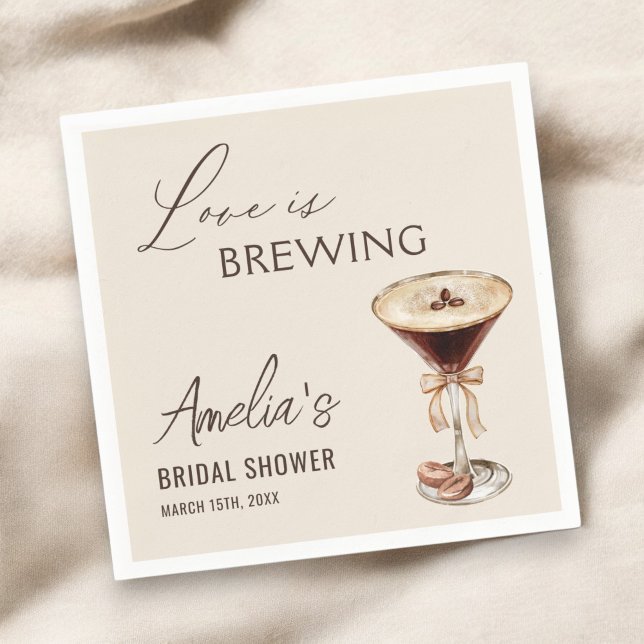 Serviette En Papier Love is Brewing Espresso Martini Enterrement de Vi (Créateur téléchargé)