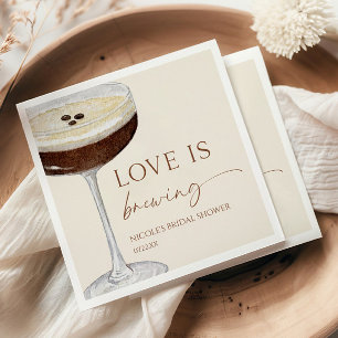 Serviette En Papier Love Is Brewing Expresso Martini Enterrement de Vi