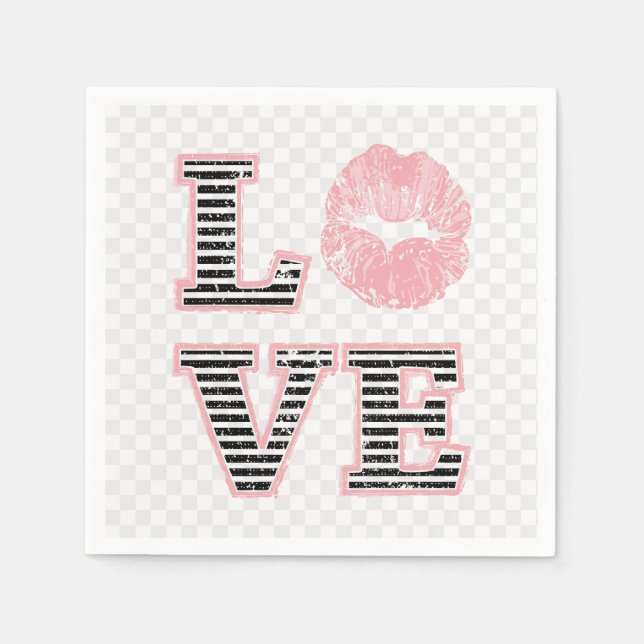 Serviette En Papier Love Lips (Devant)