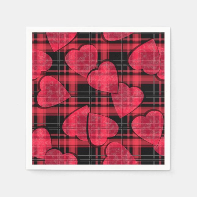 Serviette En Papier Love plaid (Devant)