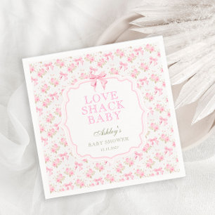 Serviette En Papier Love Shack Bow rose Baby shower Floral