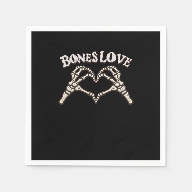 Serviette En Papier Love Skeleton Hand Classic (Devant)