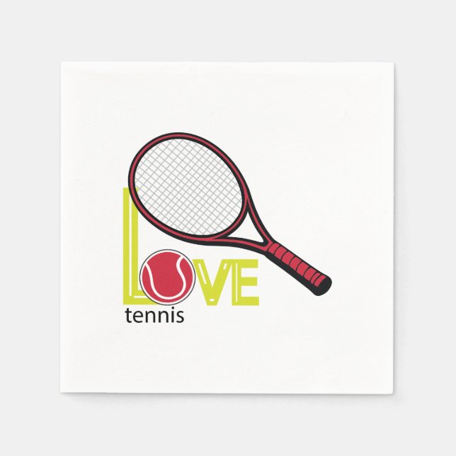 Serviette En Papier Love tennis (Devant)