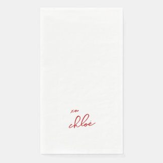 Serviette En Papier Love "Your Name" Typographie rouge