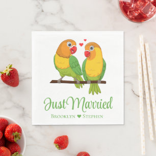 Serviette En Papier Lovebirds Mariages Inséparables Mariage Juste Mari