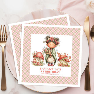 Serviette En Papier Lovely Fairy Pink Blush Floral Birthday Celebratio