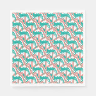 Serviette En Papier Luau Palm Tropical Feuille Coral Green