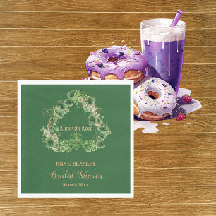 Serviette En Papier Lucky à Love Shamrock Green Gold Bridal Shower