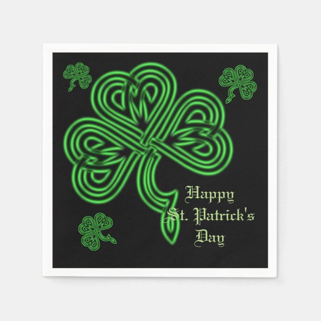 Serviette En Papier Lucky Celtic Shamrock serviettes (Devant)