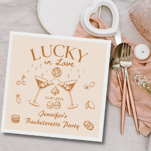 Serviette En Papier Lucky In Love Cocktails Bachelorette Party Napkins