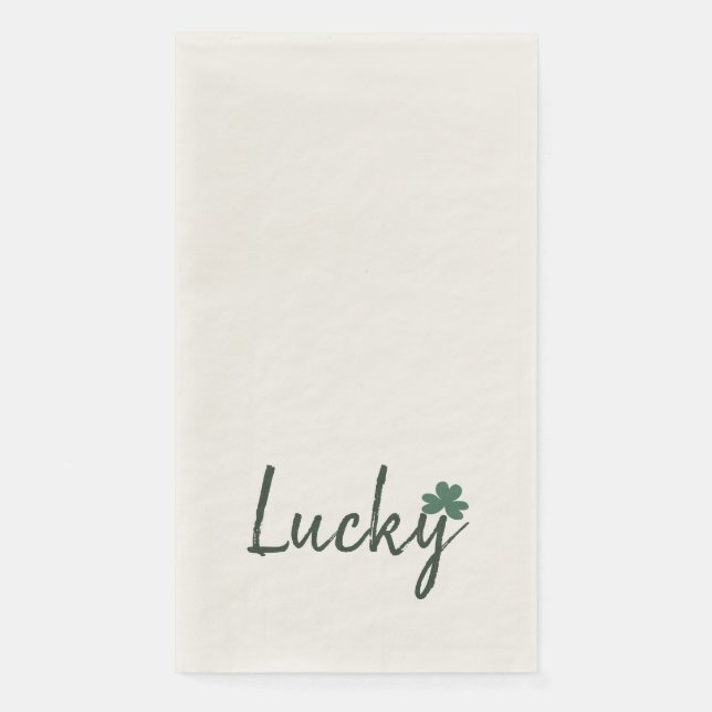 Serviette En Papier Lucky Jour de la Saint Patrick Shamrock irlandais (Devant)