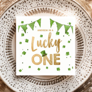 Serviette En Papier Lucky One St Patrick's Day Papier Plaque Clover Bo