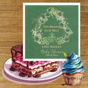 Serviette En Papier Lucky Petit Shamrock Baby shower de feuille d'or v