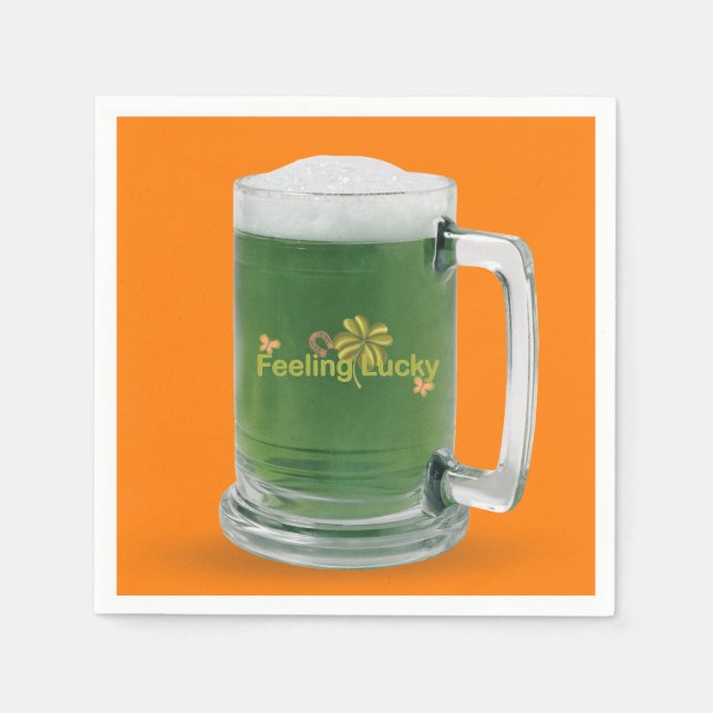 Serviette En Papier Lucky St. Patrick's Day Green Beer (Devant)