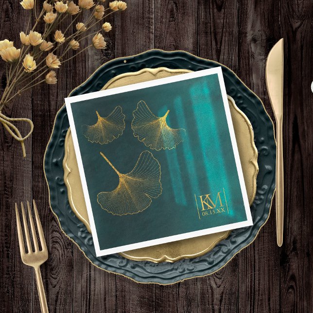 Serviette En Papier Lumière de la Lune Mariage Emerald Green ID881 (Créateur téléchargé)