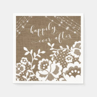 Lumières Burlap & Dentelle Blanche Heureux Jamais