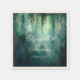 Serviette En Papier Lumières de Fée de Forêt Enchantée Jardin Chic Mar