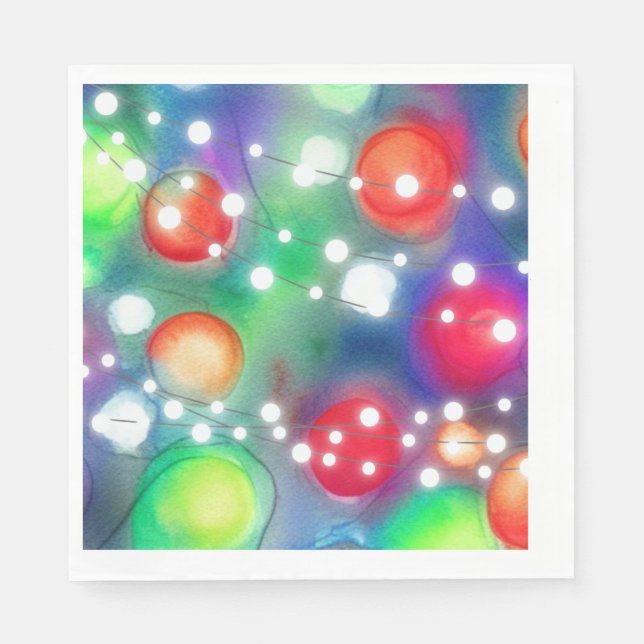 Serviette En Papier Lumières de Noël (Devant)