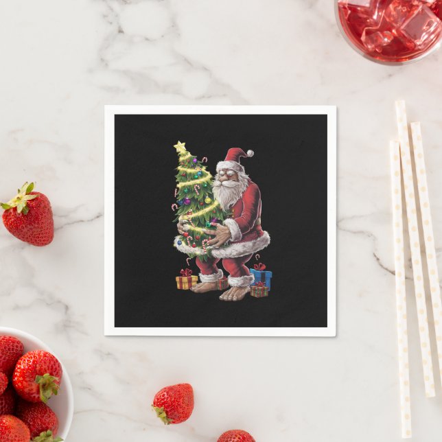 Serviette En Papier Lumières de sapin de Noël Bigfoot Noël amateur de  (En situation)