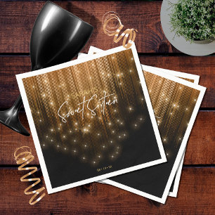 Serviette En Papier Lumières en cascade Sweet 16 Gold ID790