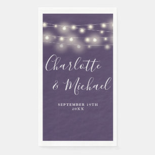Serviette En Papier Lumières en forme de guirlande violettes pour mari