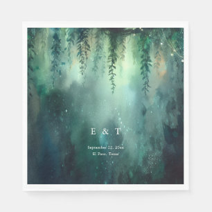 Serviette En Papier Lumières Fées de Forêt Enchantée Jardin Chic Maria