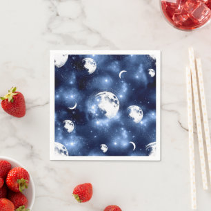 Serviette En Papier Luminosité de la lune   Phases de la lune dans les