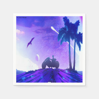 Serviette En Papier Lunar Mirage – Surreal Palestinian Digital Art Pap