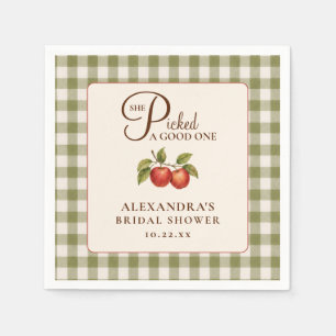 Serviette En Papier Lunch de mariage au gingham vert sauge rustique po