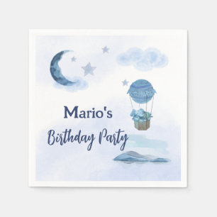 Serviette En Papier Lune bleue petit éléphant garçon d'anniversaire