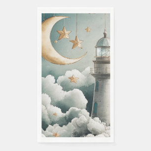 Serviette En Papier Lune et Stars Lighthouse serviettes d'hôtes servie