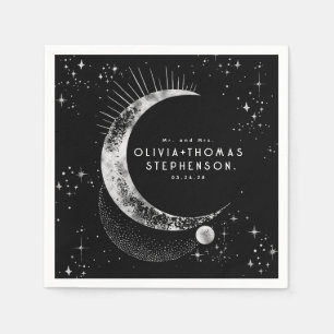 Serviette En Papier Lune Stars Ciel nocturne Mystique Romantique Napki