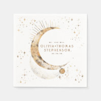 Lune Stars Ciel nocturne Mystique Romantique Napki