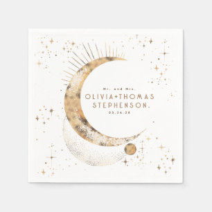 Serviette En Papier Lune Stars Ciel nocturne Mystique Romantique Napki