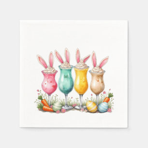 Serviette En Papier Lunettes de latte de Pâques avec des oreilles de l