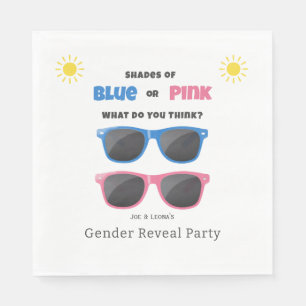 Serviette En Papier Lunettes de soleil bleu ou rose Été Sexe Révélatio