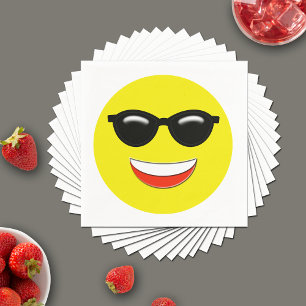 Serviette En Papier Lunettes de soleil cool Emoji