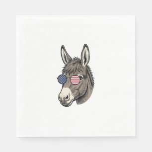 Serviette En Papier Lunettes de soleil d'âne patriotique Design de T-s