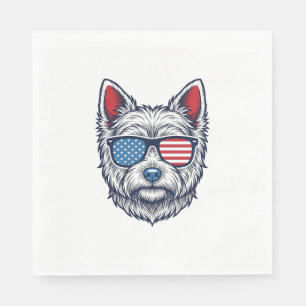 Serviette En Papier Lunettes de soleil pour chien Westie patriotiques 