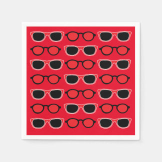 Serviette En Papier Lunettes de soleil rouge noir Summer Beach Pool Pa
