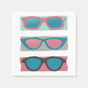Serviette En Papier Lunettes de soleil Trio rose