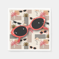 Lunettes de soleil Vintages rétro Flamants roses P